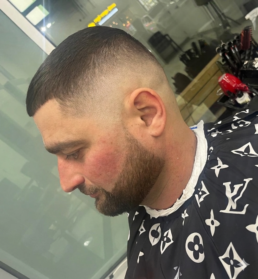 Skin fade with beard trim Calgary