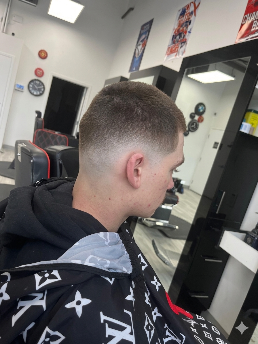 Skin fade haircut at Legacy Barbershop Calgary